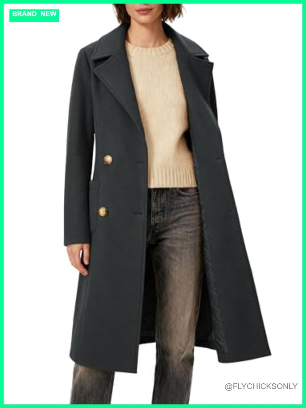 Women's Winter Double-Breasted Long Overcoat Classic Trench Coat